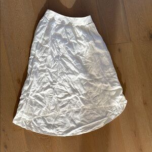 Cream Midi A-Line Skirt for Casual Resort Wear